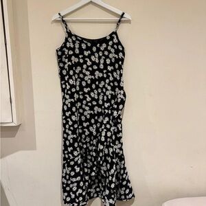 Floral Black and White Women's Dress